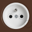 Brown flush mount round outlet.