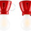 Lampe en porcelaine rouge.