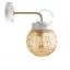 retro white porcelain wall light with glass shade