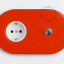 red flush mount outlet & switch – nickel-plated pushbutton