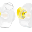 Yellow porcelain wall light with glass lampshade.