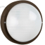 Round, brown bulkhead light.