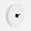 Round white porcelain light switch.