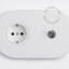 white flush mount outlet & two-way or simple switch – nickel-plated toggle