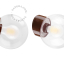 Brown porcelain wall light with glass lampshade.