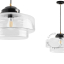 Zwarte hanglamp met textielsnoer.
