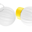 Yellow porcelain wall light with glass lampshade.