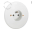 white porcelain flush mount wall outlet