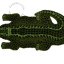 Crocodile-shaped coir doormat.