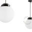 Zwarte hanglamp met textielsnoer.