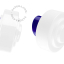 Blue porcelain wall light with glass lampshade.