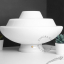 white porcelain table light with glass shade