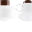 Lampe ronde en porcelaine marron.