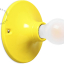 Rund lampe i gult porcelæn.