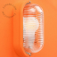Oval orange bulkhead light.