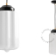 Zwarte hanglamp met textielsnoer.