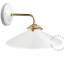 White wall light with opaline glass shade.