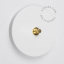 White and brass round pushbutton.