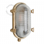 Raw brass marine wall light for outdoor use or bathroom.