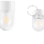 White porcelain lamp with glass lampshade.
