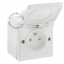 Surface-mount white outlet with lid - type E.