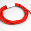 red fabric cable power cord with switch and plug