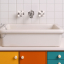 Retro wall-mounted mixer tap.