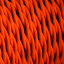 Orange fabric twisted cable.