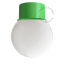 green ceiling light with glass shade