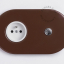 brown flush mount outlet & switch – nickel-plated pushbutton