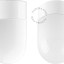 Lampe en porcelaine blanche avec abat-jour en verre.