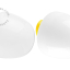 Yellow porcelain wall light with glass lampshade.