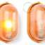 Oranje, ovale buitenlamp.