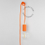 Orange plug-in pendant light with switch and plug.