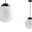 Zwarte hanglamp met textielsnoer.