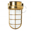 Marine-inspired brass wall light with opal glass.
