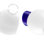 Blue porcelain wall light with glass lampshade.