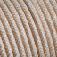 Sand-coloured fabric cable.