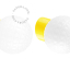Yellow porcelain wall light with glass lampshade.