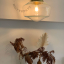 Brass retro wall light schoolhouse style with glass shade.