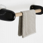 black porcelain towel hanger with wooden bar