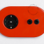 tomada embutida em vermelho e interruptor bidirecional ou simples - dupla alavanca preta