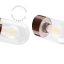 Brown porcelain wall light with glass lampshade.