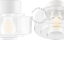 Lampe en porcelaine blanche avec abat-jour en verre.