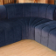 L-shape velvet sofa with chaise longue.