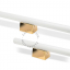 Lampe S14d Linestra dorée avec ampoule tubulaire opaline.