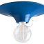 Plafonnier rond bleu.