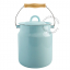 Small compost bin in light blue enamel