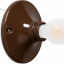Rund lampe i brunt porcelæn.