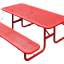 Table de jardin en acier.